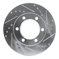 Disc Brake Rotor-Brake Rotor - Drilled And Slotted - Silver Front Right DFC