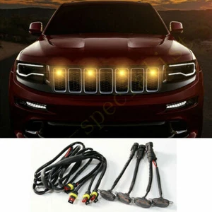 4PCs For Jeep Cherokee 2019-2021 Front Grille LED Light Raptor Grill Cover Trim - Picture 1 of 6