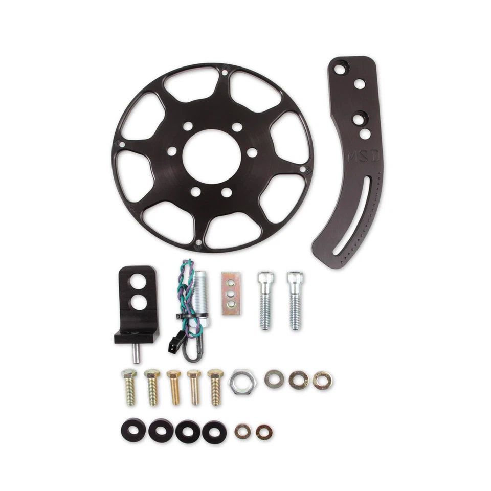MSD 8'' Crank Trigger Wheel Kit Flying Magnet Black For Chevrolet, GMC, Pontiac - Image 1 of 4