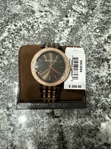 Orologio da donna Michael Kors MK3584 Darci Gunmetal & Oro Rosa 33 mm Cristalli Lunetta