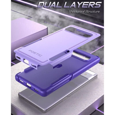 Funda para Google Pixel 7A resistente a prueba de golpes doble capa híbrida delgada cubierta púrpura Foto 1 de 4