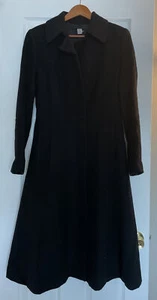 176. Peruvian Connection M Black Coat Baby Alpaca Wool Long Perfect - Picture 1 of 9