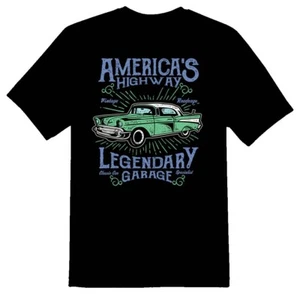 American Highway Legendary Garage Shirt Black or White Tee - Picture 1 of 2