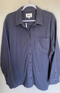 Madewell MWL Fleecelayer Shirt Jacket ND103 2X Gray Shacket L/S Button Up - Picture 1 of 6