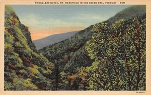 Postcard VT: Smugglers Notch, Green Mountains, Vermont, Vintage Linen - Picture 1 of 2