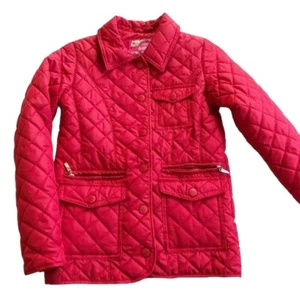 Chaqueta de Granero Acolchada para Casa de Muñecas Niñas Roja con Forro de Lunares Blancos Botón a Presión, M - Imagen 1 de 10