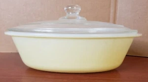 Vintage Glasbake Oval Casserole Dish With Lid J-235 15 Yellow 1 qt (PLEASE READ) - Picture 1 of 8