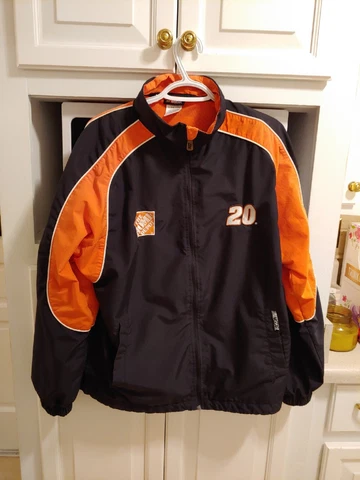 NASCAR Home Depot Jacket 20 Joe Gibbs Team Collection sz M Windbreaker Stewart Cover