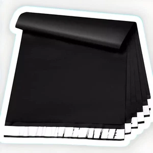 50 mittelgroße schwarze Poly Versandtaschen 7,5x10,5 Versandumschläge 8x11 selbstklebende Beutel - Bild 1 von 4