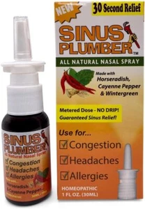 Sinus Plumber Hot Pepper Nasal Spray , 1 Fl Oz for Allergy & Congestion - Picture 1 of 4