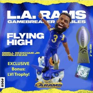 Odell Beckham Jr Los Angeles Rams Flying High Bobblehead NIB - Ltd Ed 356 - Picture 1 of 6
