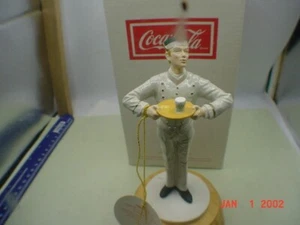 1990 Coca-Cola Willitts Music Box Man Butler Jeeves Serving  on Tray w Glass - Imagen 1 de 5