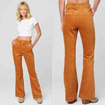 BLANK NYC Next Date Wide Wale Corduroy Flare Pant In Burnt Orange Size 27 New - Image 1 of 4