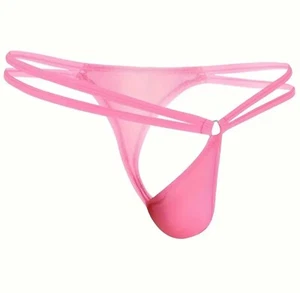 Sexy Mens Pink Double-Strap Thong *Gay* Sissy * Lingerie *Size 36 * New in Pkg - Picture 1 of 3