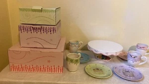 Avon Birthday Gift Collection-Cake Plate, Mugs And Dessert Plates - Picture 1 of 10