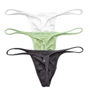 3PCS Underwears Mens Thongs T-back Sexy Lingerie Tangas Hombre Bikini Underpants - Picture 1 of 11