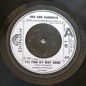JON AND VANGELIS - I'LL FIND MY WAY HOME - 7" Vinyl 45 RPM - JV 1 - Picture 1 of 2