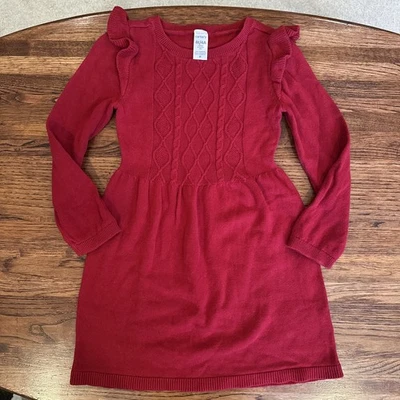 Vestido Suéter Carters Niñas Talla 4t Rojo Tejido con Cable Navidad Vacaciones Fotos  Foto 1 de 4