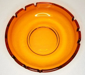 Vintage MCM LARGE Viking Glass Ashtray - Persimmon - Midcentury Barware Dive Bar - Picture 1 of 2