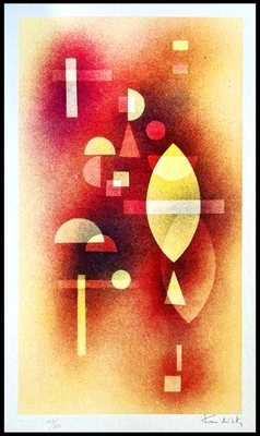 Litografía Wassily Kandinsky 1954 certificado de autenticidad original numerada firmada op Foto 1 de 4