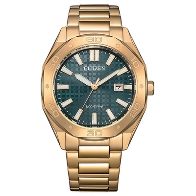 CITIZEN Eco-Drive BM7633-81X Green Dial Gold-Tone Stainless Steel 10ATM Watch - Image 1 of 4