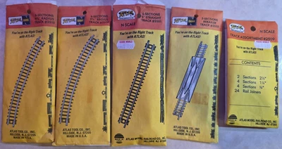 Vintage Atlas N Scale Code 80 Track Set - 5 Packages Complete w/ Rerailers - Image 1 of 4