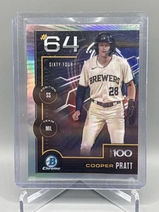 2025 Bowman Cooper Pratt Top 100 Prospect #BTP-64 Milwaukee Brewers - Picture 1 of 2