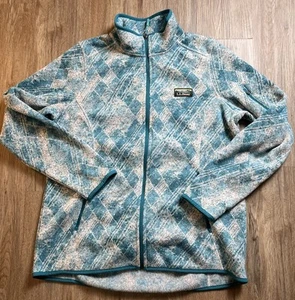 LL Bean Fleece Jacket Women’s Size L reg Full Zip green Sweater Hiking Outdoor - Picture 1 of 6