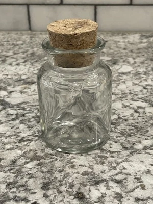 4 OZ Glass Clear Jar with Cork Lid, - Image 1 of 4
