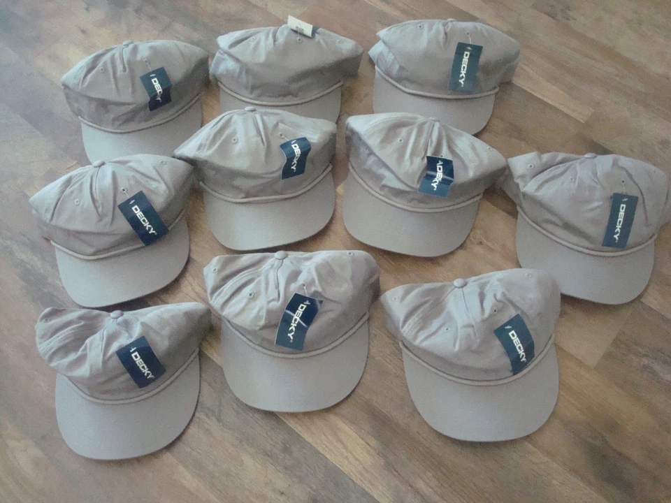 LOTE DE 10 GORRAS GORRAS DE CAMIONERO CUERDA GRIS SNAPBACK EN BLANCO 00S Y2K DE COLECCIÓN DEADSTOCK Foto 1 de 4