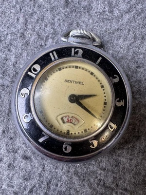 Reloj Bolsillo Vintage Ingraham Sentinel Secometer Tono Plata Piezas Mecánicas Foto 1 de 4