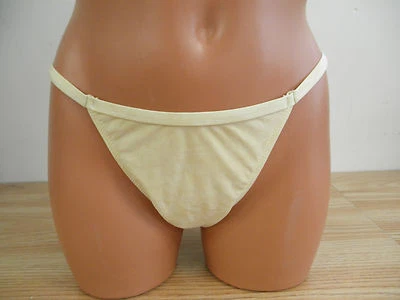 Tanga de bikini con volantes de gamuza crema Sauvage artículo grande #4412L Foto 1 de 3