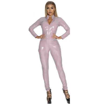 Macacão de Látex de Látex de Boate Wetlook para Mulheres 5XL - Imagem 1 de 4