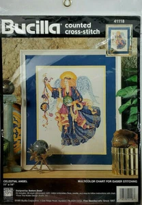 Bucilla CELESTIAL ANGEL Counted Cross Stitch Kit #41118 Vintage 1995 - Picture 1 of 3
