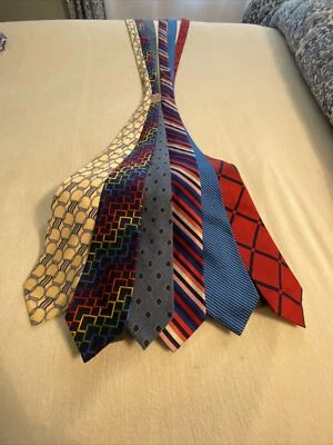 Lote de 6 corbatas BULLOCK & JONES Hechas a Mano Italia 100% Seda Foto 1 de 4