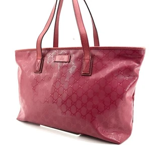 GUCCI GG Supreme Tote Bag Hand Bag RED PVC Auth - Picture 1 of 16