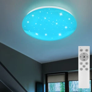 RGB LED Decken Lampe Schlaf Zimmer Sternen Effekt Farbwechsel Leuchte DIMMBAR - Bild 1 von 12