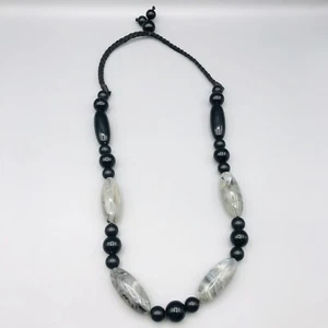 Art Deco choker fluted pools of light & jet beaded beautiful piece - Picture 1 of 3