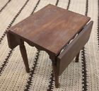 Antique Doll Furniture Wooden Drop Leaf Table 9" Tall Vintage Dollhouse Table