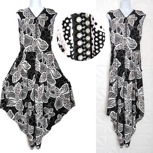 Frank Lyman Harem Strass Overall Reißverschluss vorne hinten ärmellos schwarz Blumenmuster 10 - Bild 1 von 13