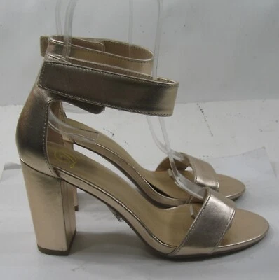 Zapatos Wild Diva Dorado 3.5" BLOQUE Tacón Alto Punta/Tobillo Correa MUJERES Talla 7.5 Foto 1 de 4