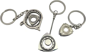3-Pack Rotary Wankel Keychain Gift Set - Metal Key Chain Fob RX-7 RX-8 RX-6 - Picture 1 of 12
