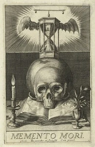 Hendrick Hondius: "Title Print with Skull and Hourglass" — Giclee Fine Art Print - Picture 1 of 7