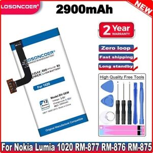 LOSONCOER 2900mAh BV-5XW High Quality Battery For Nokia Lumia 1020 RM-877 RM-876