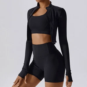 Black Women’s Outdoor & Gym Sports Yoga Workout Suit Nude Feel (entire Suit) - Picture 1 of 9