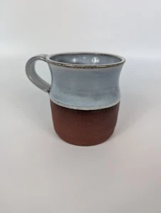Denis Vibert Coffee Mug Pine Tree Kiln Sullivan Maine Pottery Blue Brown - Picture 1 of 8