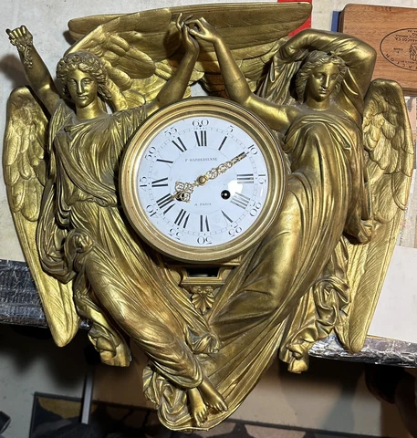 Tiffany & Co. Neoclassical Gilt Bronze Wall Clock by Louis Valentin Cover