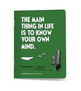 Moomin Small Notebook 9 x 12 cm The Main Thing in Life Text Green - Picture 1 of 1