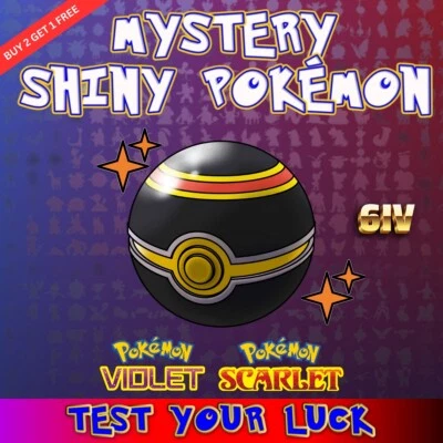 Pokemon Scarlet And Violet - ✨ Mystery Shiny Pokémon ✨ 6IV ✨ BUY 2 GET 1 FREE - Image 1 of 4