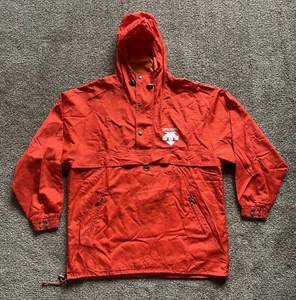 Vintage Descente Men's Ski Snow Jacket Size 3 Man Orange Pullover 1/4 Zip 80’s - Picture 1 of 14